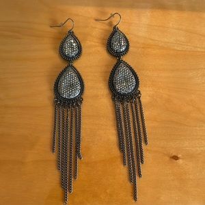 Hanging metallic fun/holiday earrings.